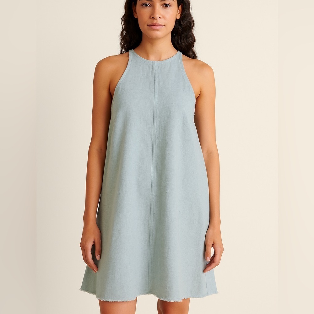 Zara Strapless Dress in Soft Blue